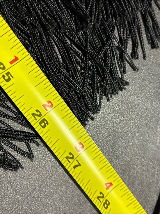 Vintage Black Fringe Wrap Skirt Red Floral Appliqué Festival Dance Tango Small - Picture 4 of 8